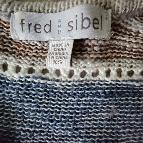 Anthropolgie Heany Striped Womens Cardigan XS Multi Fred And Sibel Striped Open - Picture 4 of 10